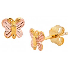 Small Treaded Back Baby Butterfly Earrings  - by Mt Rushmore